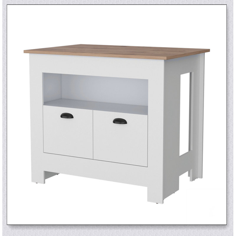 Îlot de cuisine sophistiqué à 2 portes avec rangement spacieux et design polyvalent pour les cuisines modernes et classiques