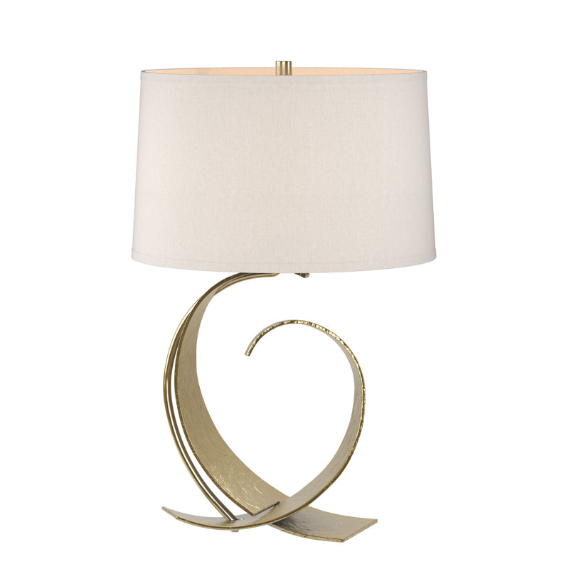 Fullered 22.1'' Table Lamp, Modern Brass, Flax