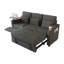 Canapé-lit inclinable convertible de 81 po avec fauteuil inclinable, tableau, ports USB et 3 coussins décoratifs-354236422