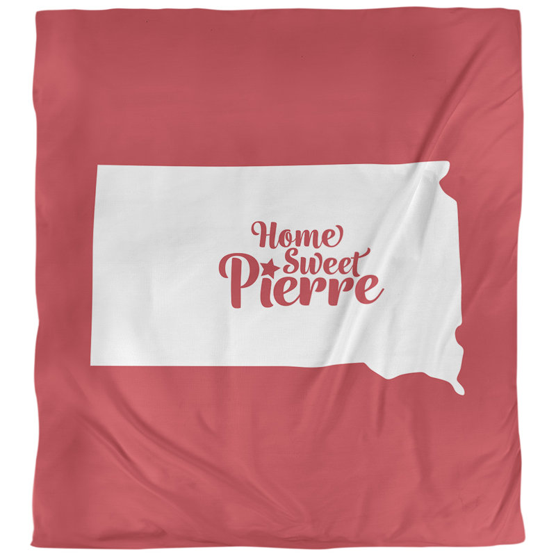 Housse de couette réversible simple Pierre South Dakota, Housse de couette pour grand lit, Rouge, Microfibre