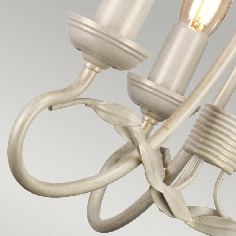 Bardell 3 - Light Candle Style Chandelier, Ivory and Gold