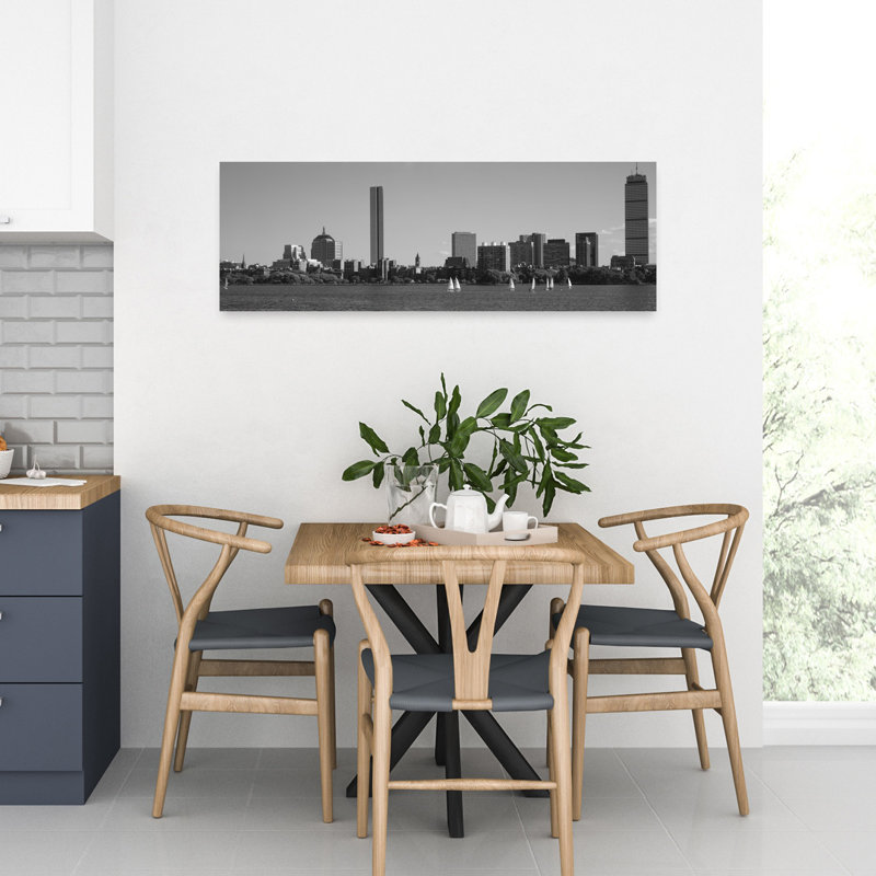 MIT Sailboats Charles River Boston Massachusetts USA 1 Piece Wrapped Canvas Panoramic Wall Art, 30.48 cm H x 91.44 cm W
