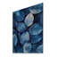 Pervenche, feuilles de bleu simplicité I - feuilles, décoration murale en bois - sur bois de pin naturel-680962070