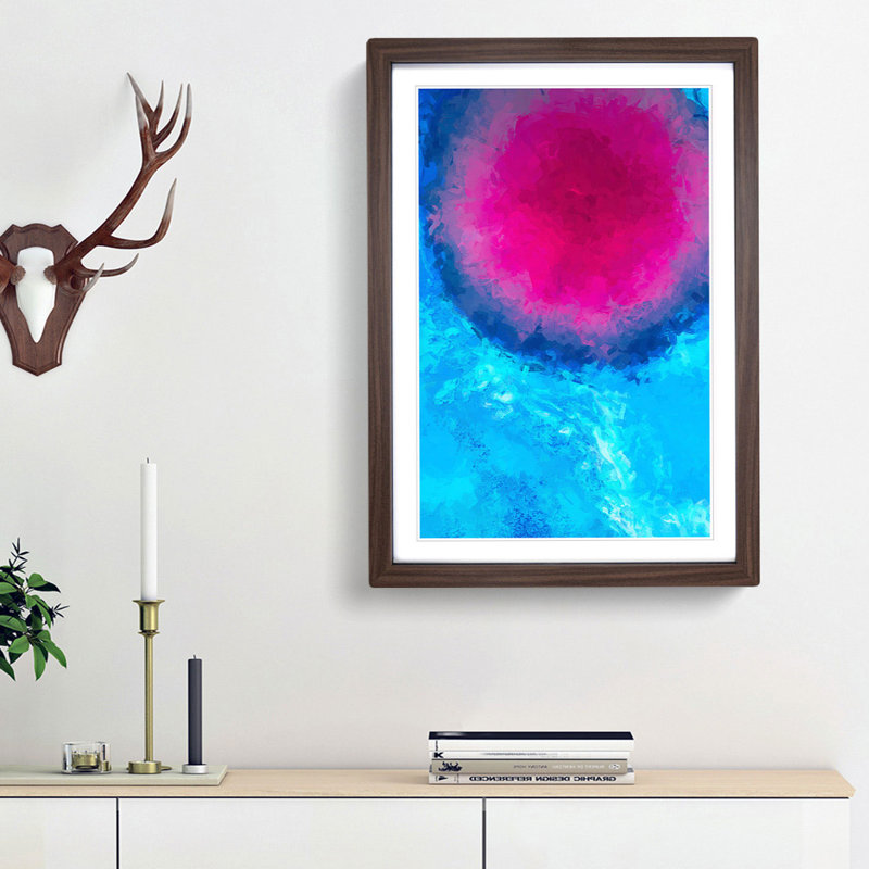 Explosion of Life in Abstract - Picture Frame Graphic Art Print, 36cm H x 27cm W x 2cm D, Walnut Framed