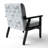 White And Blue Striped Pattern - Velvet Upholstered Patterned Accent Arm Chair