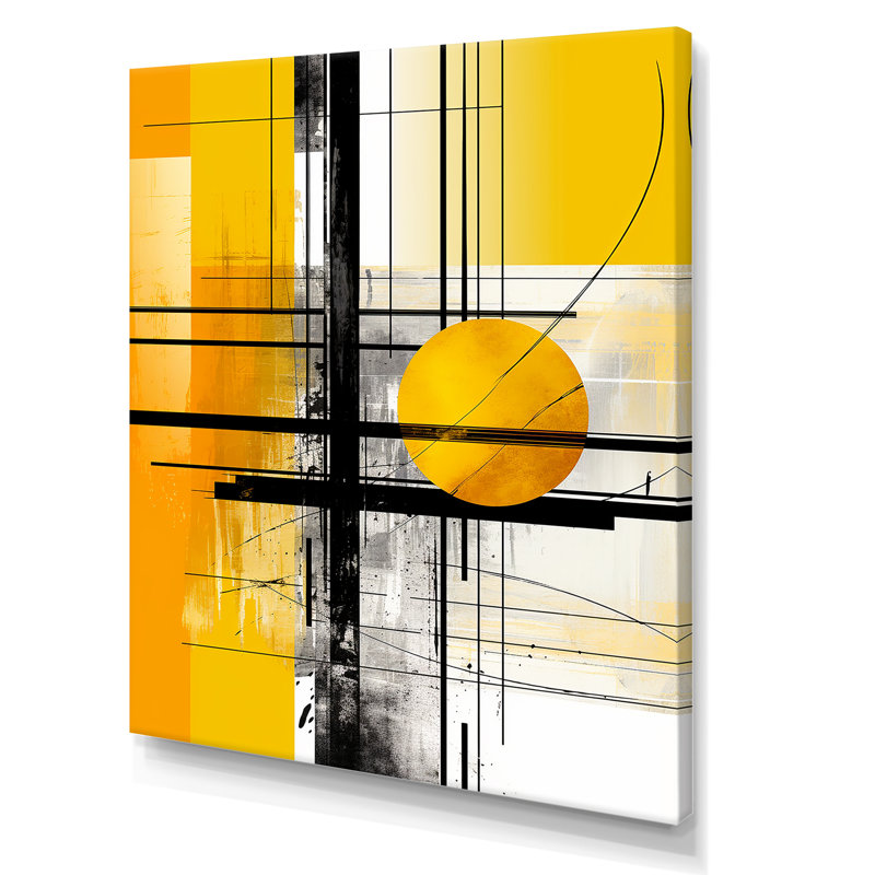 Yellow Brilliant Echoes Abstract Collages II - Abstract Collages, art mural encadré, Toile tendue