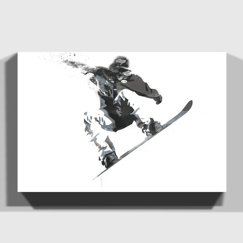 Snow Boarder Snowboarding - Wall Art, 70cm H x 100cm W, Wrapped Canvas