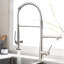 Robinet de cuisine moderne avec ressorts robustes et placage de nickel de style contemporain brossé en laiton massif