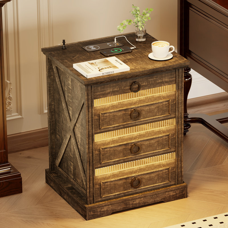 Pasadena 4 - Drawer Nightstand, Dark Gray