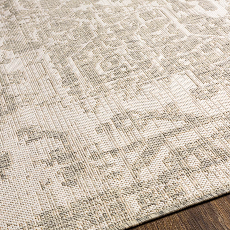 Tapis intérieur / extérieur gris Gaiwan, Rectangle de 10 pi x 14 pi