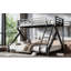 Lit superposé simple au-dessus de grand lit simple en métal avec échelles et lattes de soutien complet, conception à profil bas pour la sécurité et l'efficacité de l'espace (sans matelas)