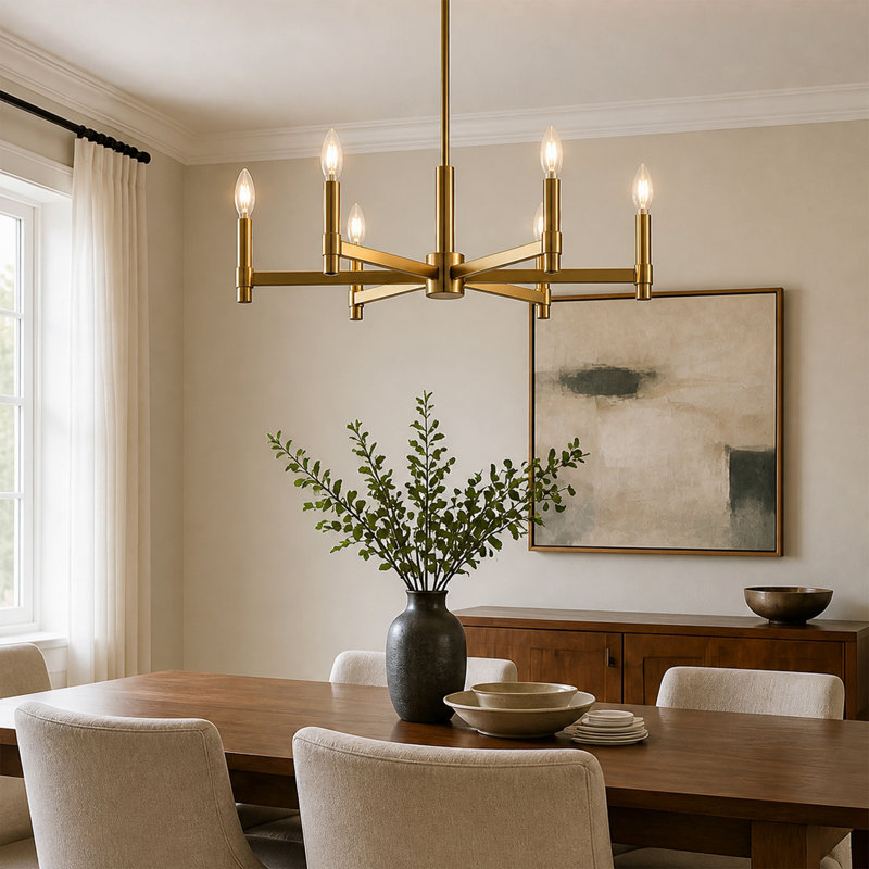 Mid-Century Modern 6-Light Sputnik Chandelier