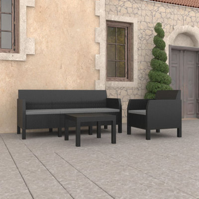 Chaise longue avec coussins 3 pièces Sheniah