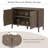 Sideboard With 2 Metal Handles, 2 Doors And Wood Grain Design-1778263543