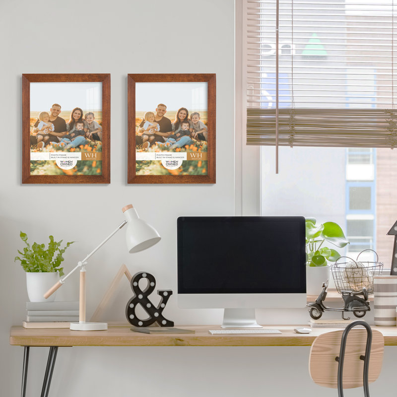 Ensemble de 2 cadres à photo simples en bois 3 po x 5 po noirs, 8 po x 10 po, Noyer