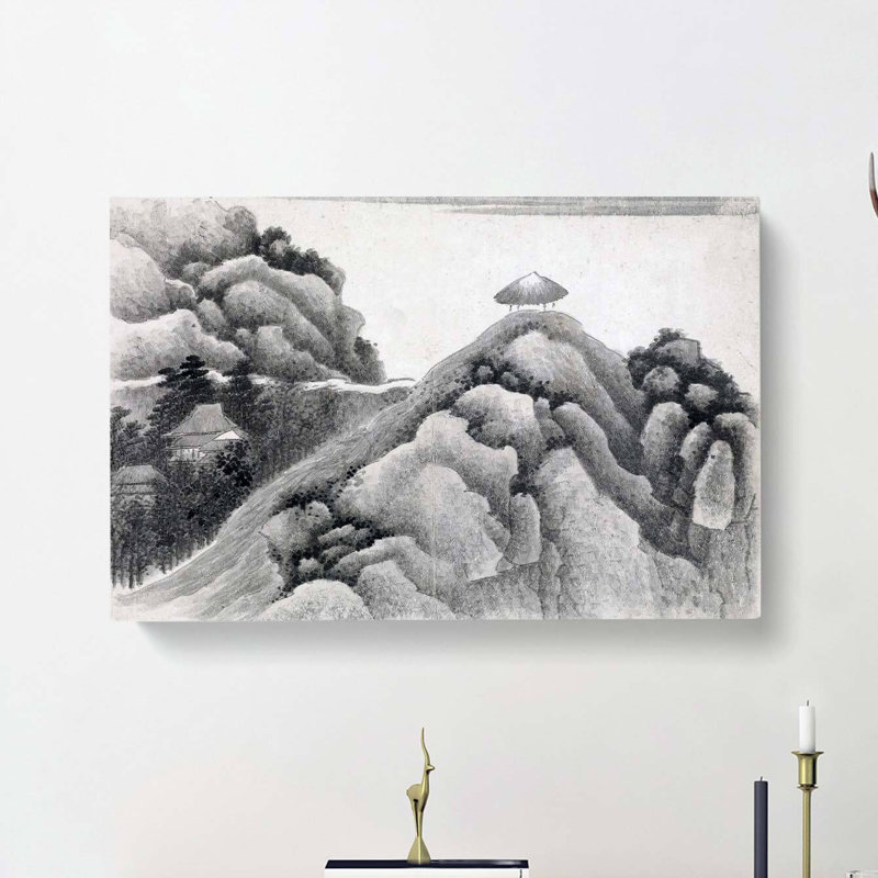 Hut on the Mountain Top by Gong Xian - Wrapped Canvas, 40cm H x 60cm W x 3cm D