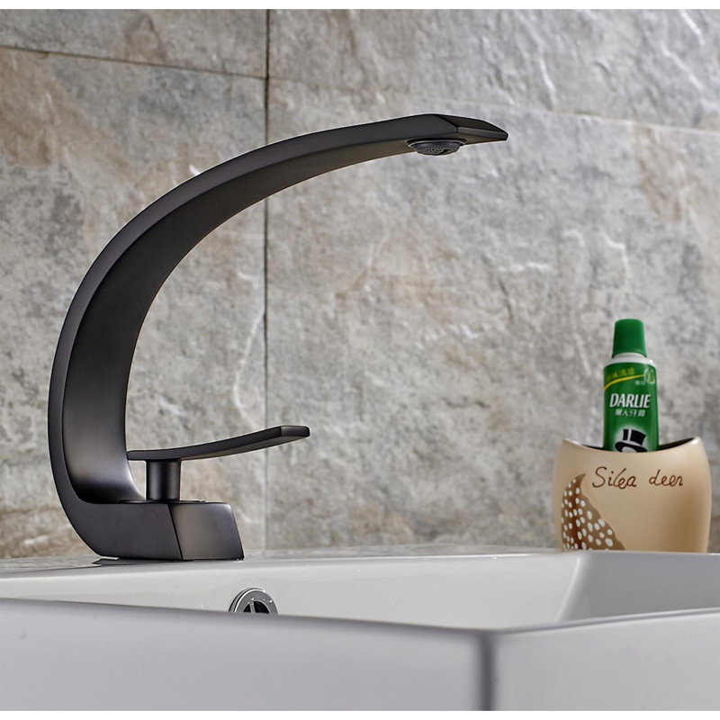 Mounting / Installation Required Single-handle Bathroom Faucet, Matte Black