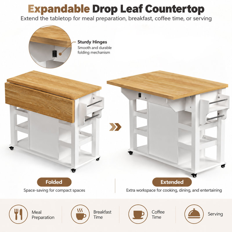 107 cm W Kitchen Cart