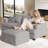 35" Wide Upholstered Seat Cushion Comfy Storage Down Ottoman-1108141125