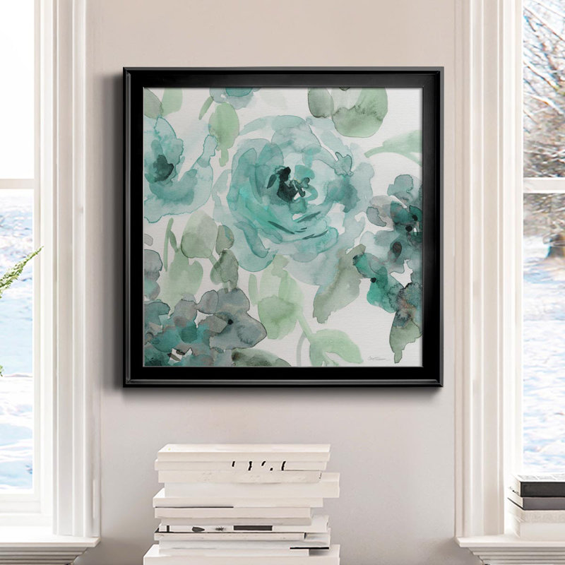 Toile encadrée Belle's Teal II-Premium - prête à être accrochée, H 30,5 po x l 30,5 po x P 1,5 po, Noir