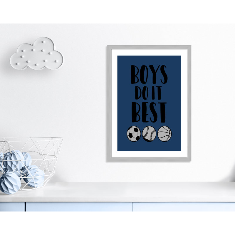 «Boy Do It», art encadré, H 36,5 po x l 26,5 po x P 0,6 po, Cadre argenté