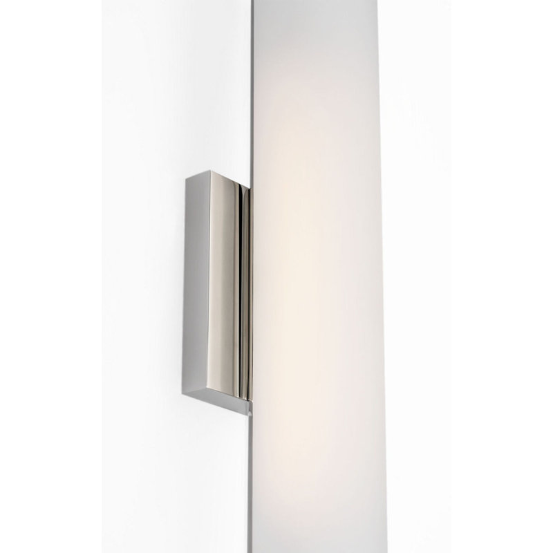 Windchime 25" Tubular Sconce with Soft Etched Glass, Polished Nickel
