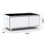 Table basse moderne et intelligente avec réfrigérateur intégré, haut-parleur Bluetooth, chargement sans fil, panneau de commande tactile, ports USB, protection de prise de courant, lumière d'ambiance-112660192