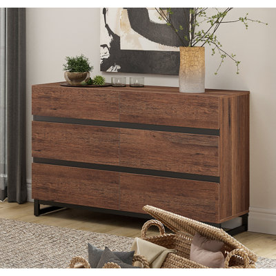 Dresser For Bedroom, Closet Organizers And Storage With Drawers, Chest Of Drawers With Metal Base, Modern Wood Dresser For Living Room, Hallway, Entryway