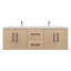 Meuble-lavabo mural 60 po avec double évier en acrylique renforcé Victoria-97880892