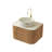 Dina 24" Bathroom Vanity&sink, Floating Curved Edges Striped Cabinet With Drawer, Round Ceramic Basin With Stone Pattern&travertine-pattern Sintered Stone Top, Pre-assembled, Natura Woodgrain Color-1858751404