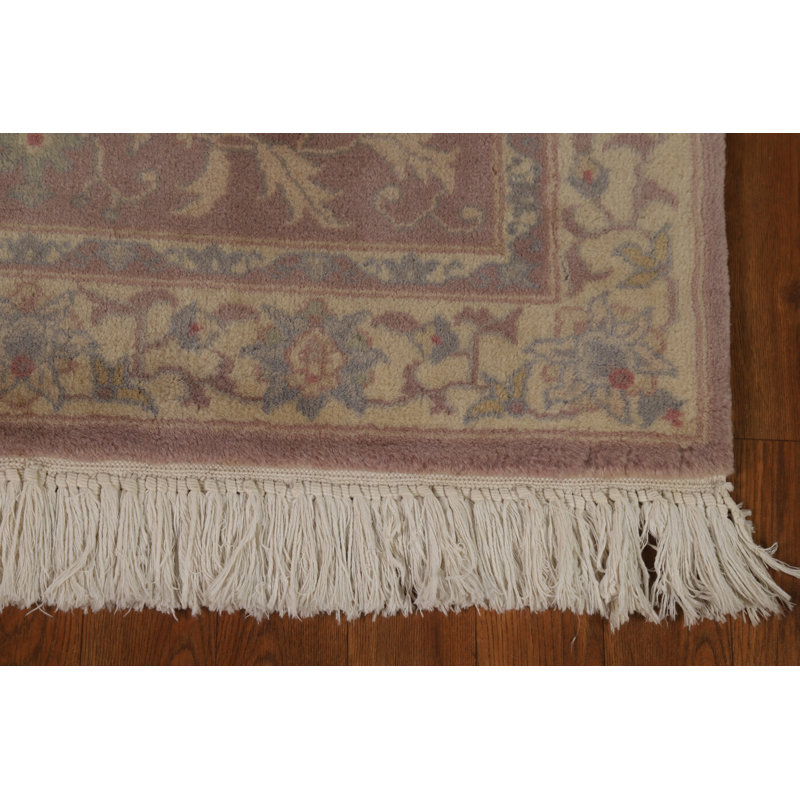 Tapis art floral rétro rose 3 x 5