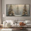 Très grand art mural imprimé sur toile de pin vert enneigé décor de salon de Noël - "Assemblage requis (cadre non fini)"-131380739