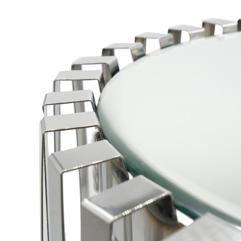 Table de bout cylindrique en acier inoxydable