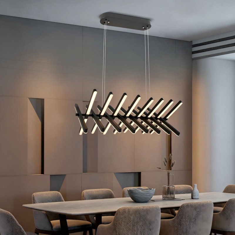 Elegant Black Linear Piano Keys Pendant Chandelier