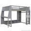 Lit mezzanine en bois avec bureau, étagères à rangement multiples, DEL et portemanteau suspendu-812467045