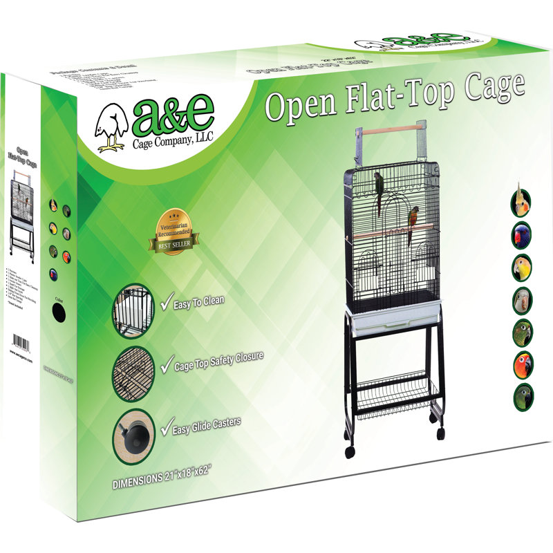 Cage à oiseaux avec base en plastique Humes Play Top, Noir