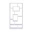 Bibliothèque rectangulaire à 10 tablettes en blanc-1197194127