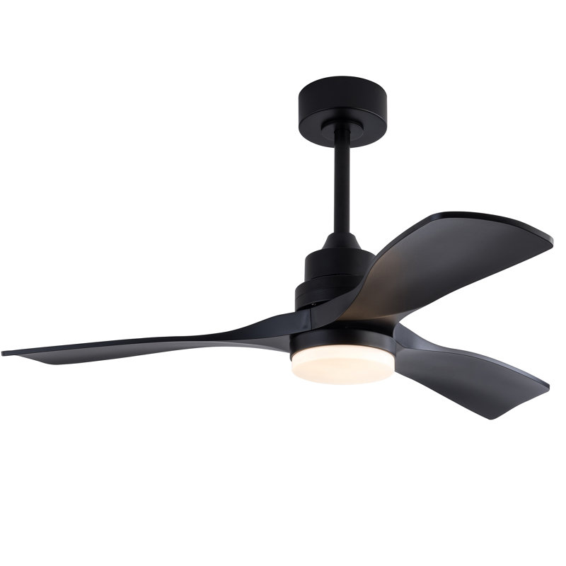 Ceiling Fans With Lights And Remote, Black Ceiling Fan For Patios With Light 3 Blades Modern Ceiling Fan Noiseless Reversible DC Motor,  Ceiling Fan For Farmhoue