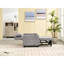 Futon-lit avec fauteuil d'usure - Tissu, oreiller et matériaux gris portage Assemblage facile-1017855362