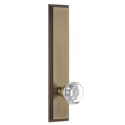Grandeur Carré Tall Plate Double Dummy with Chambord Crystal Door Knob