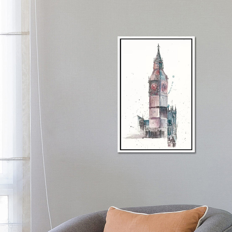 View Of Eiffel IV by Melissa Wang - Gallery-Wrapped Canvas Giclée on Canvas, 66.04 cm H x 45.72 cm W, White Framed