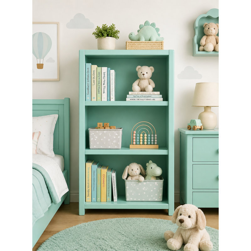 McKaylah Bookcase, European Dusty White, (2 Shelf) 48” H x 32” W x 13” D