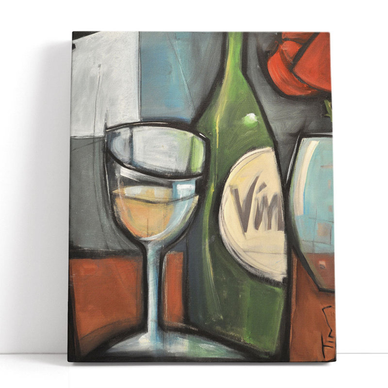 «Wine Bottled Poetry», reproduction d'art sur toile, H 45 po x l 36 po