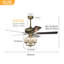 Ventilateur de plafond 52 po à 5 pales DEL 52 po avec télécommande et ensemble d'éclairage inclus Inniston
