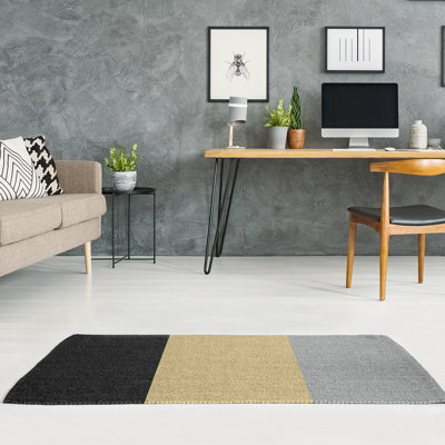Tapis doré/gris