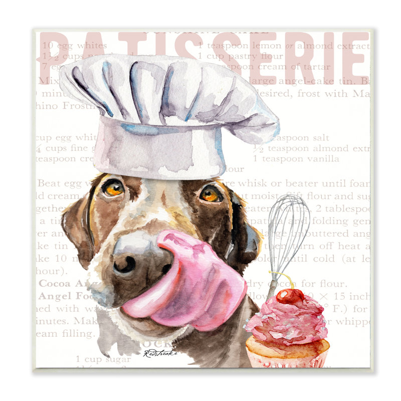 «Chocolate Labrador Dog Kitchen Bakery Pet», reproduction d'art, Plaque murale, H 12 po x l 12 po x P 0,5 po