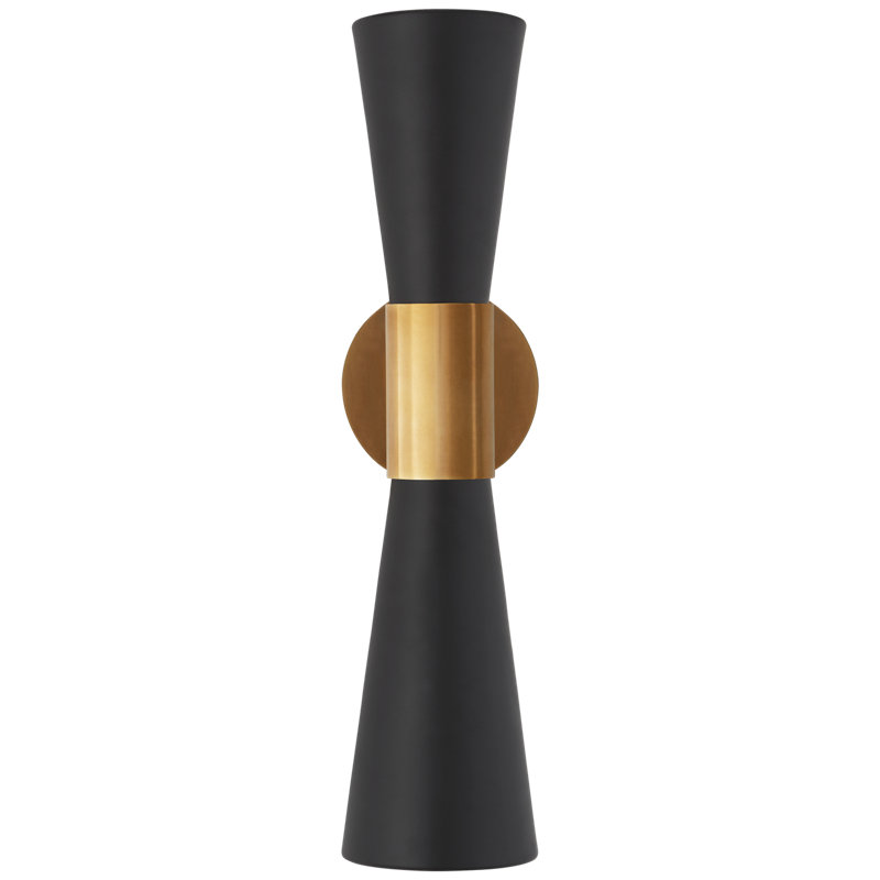 AERIN Clarkson Medium Narrow Sconce, Antique Brass, Black