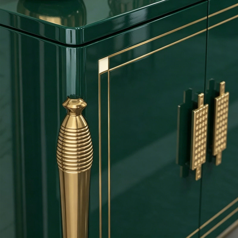 Buffet moderne luxueux peint de luxe, H 35,43 po x l 55,12 po x P 15,75 po, Vert foncé