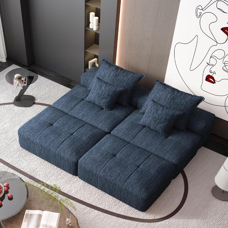 Canapé modulaire Boneless, Bleu