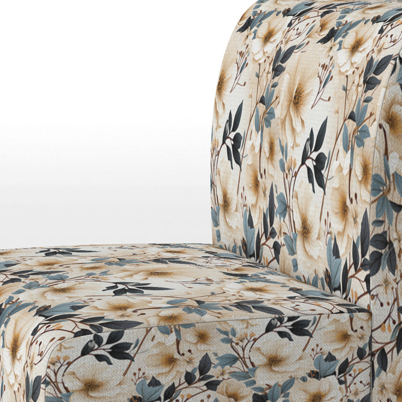 Fauteuil de chambre rembourré White Elegance Minimalist Floral I
